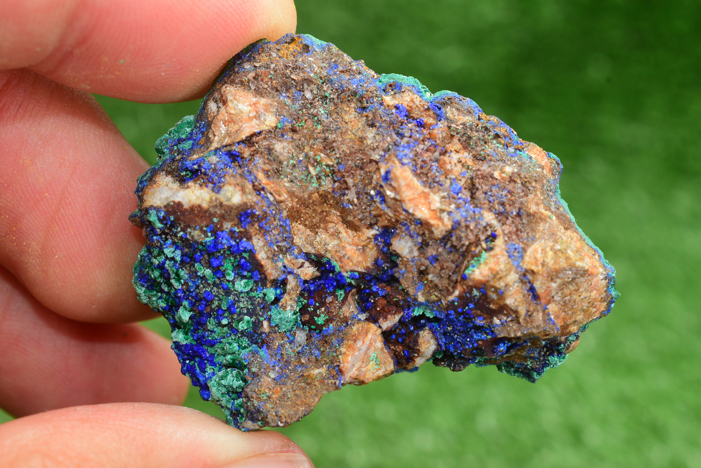 Azurite over Malachite Crystal from Morocco - Freeform Cluster Shape, Natural and Genuine - MeteoriteNwa.com