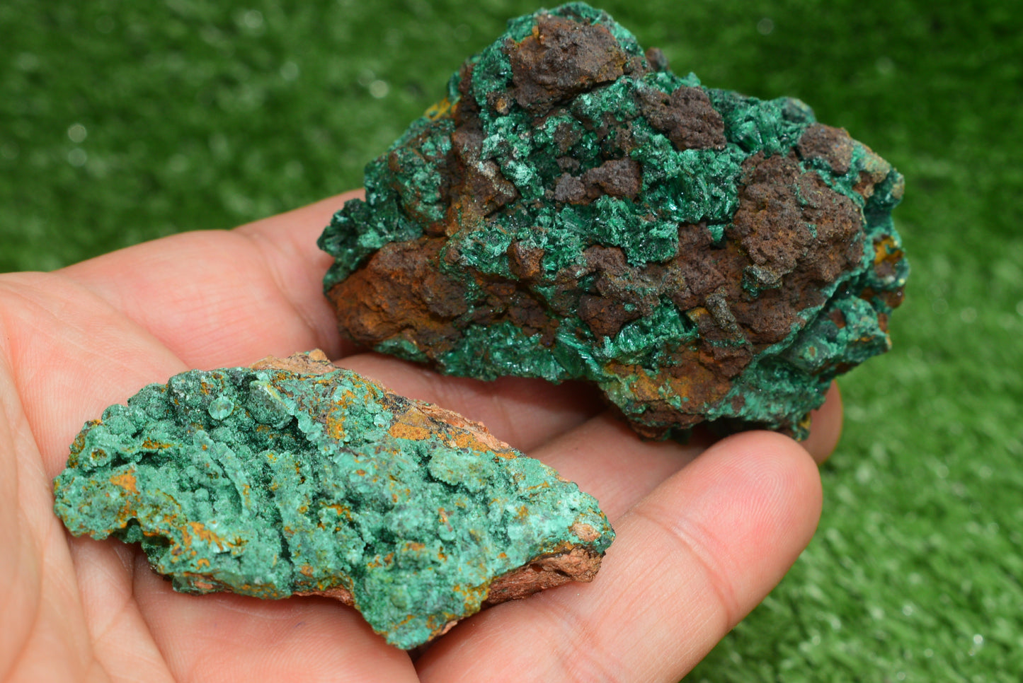 Malachite Crystal from Morocco - Freeform Cluster Shape, Natural and Genuine - MeteoriteNwa.com