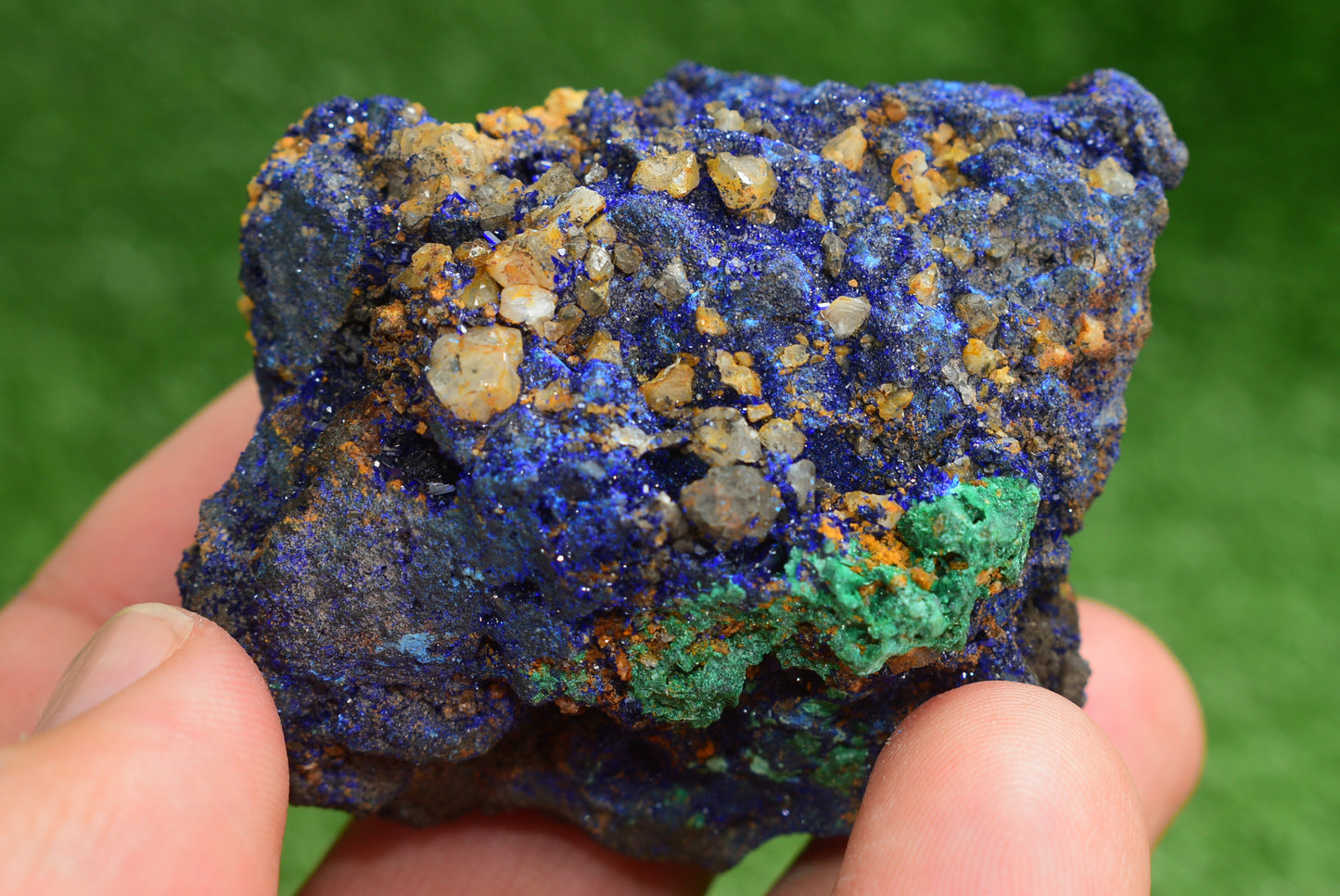 Azurite over Malachite Crystal from Morocco - Freeform Cluster Shape, Natural and Genuine - MeteoriteNwa.com