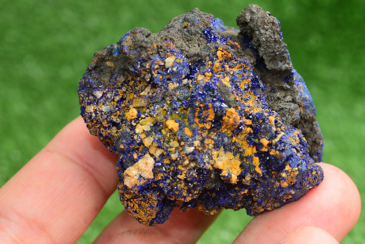 Azurite over Malachite Crystal from Morocco - Freeform Cluster Shape, Natural and Genuine - MeteoriteNwa.com