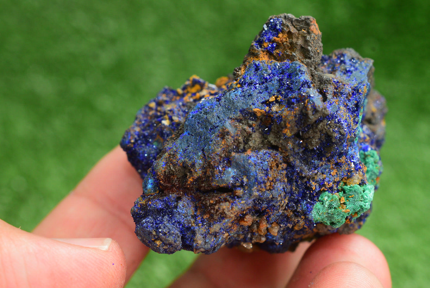 Azurite over Malachite Crystal from Morocco - Freeform Cluster Shape, Natural and Genuine - MeteoriteNwa.com