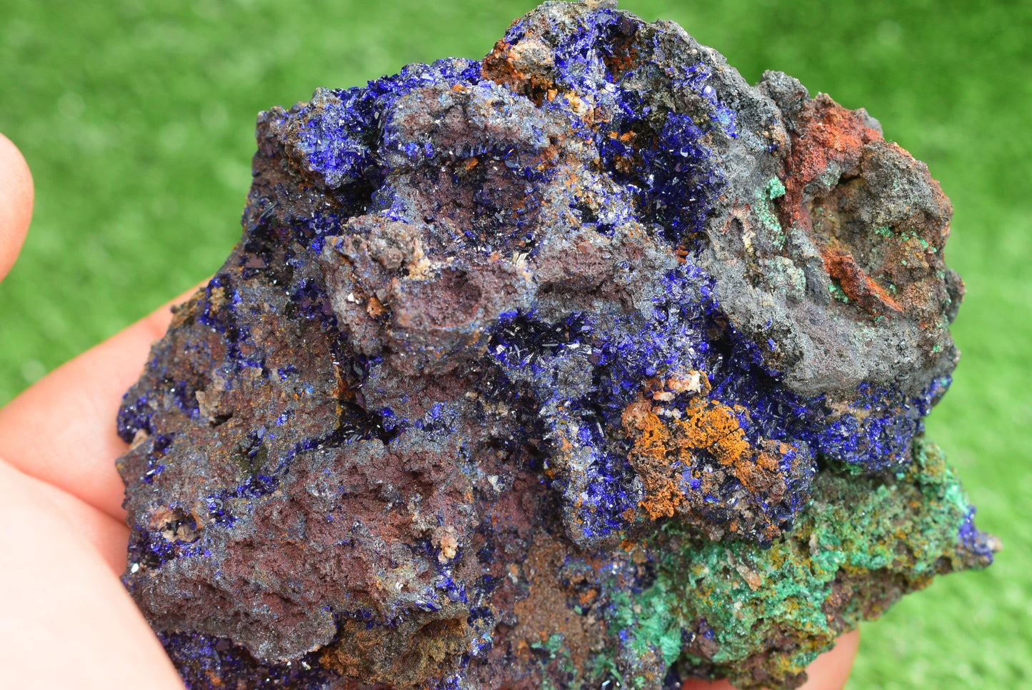 Azurite over Malachite Crystal from Morocco - Freeform Cluster Shape, Natural and Genuine - MeteoriteNwa.com
