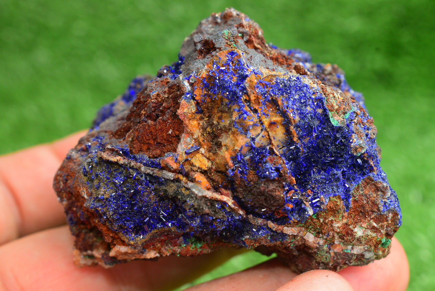 Azurite over Malachite Crystal from Morocco - Freeform Cluster Shape, Natural and Genuine - MeteoriteNwa.com