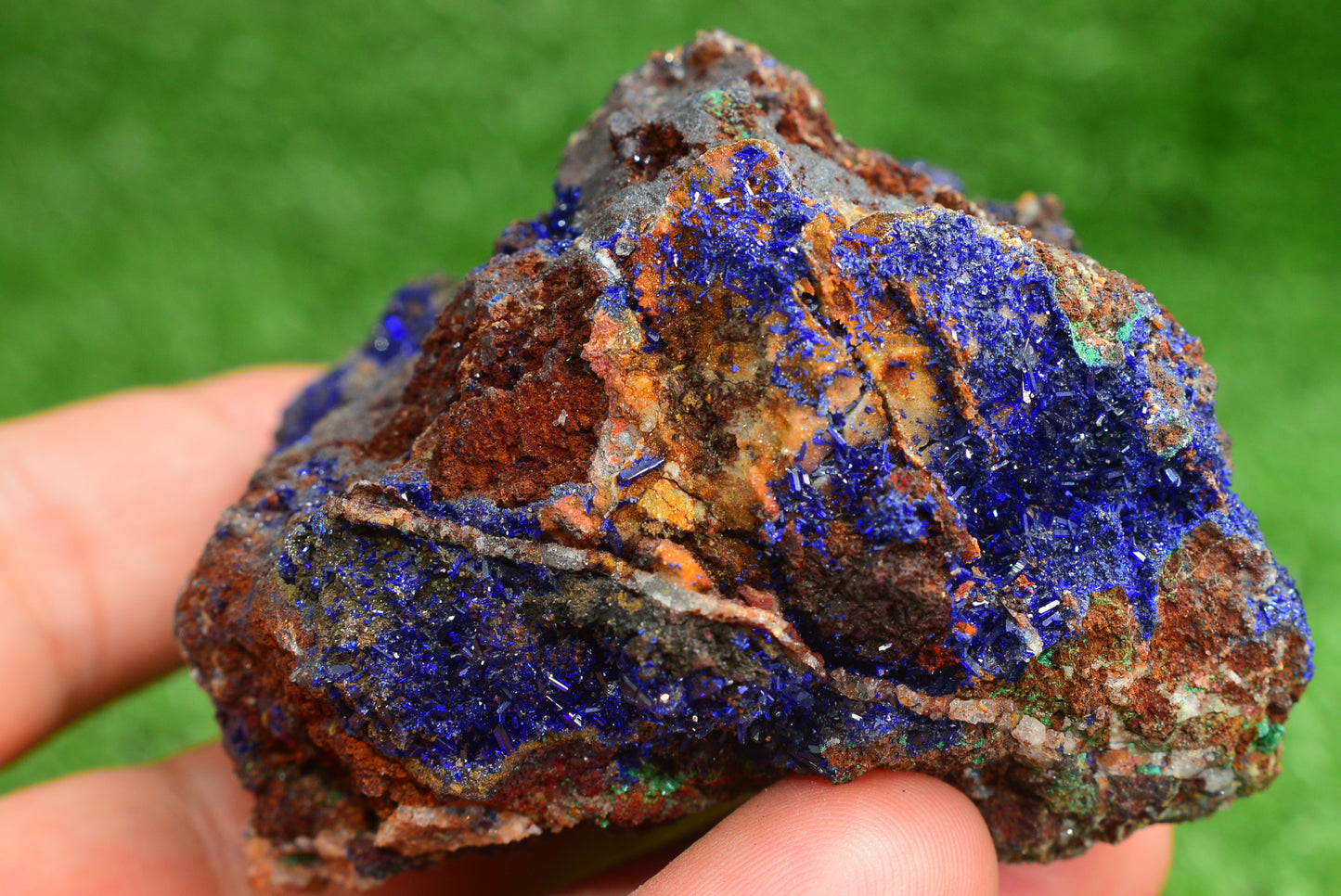 Azurite over Malachite Crystal from Morocco - Freeform Cluster Shape, Natural and Genuine - MeteoriteNwa.com