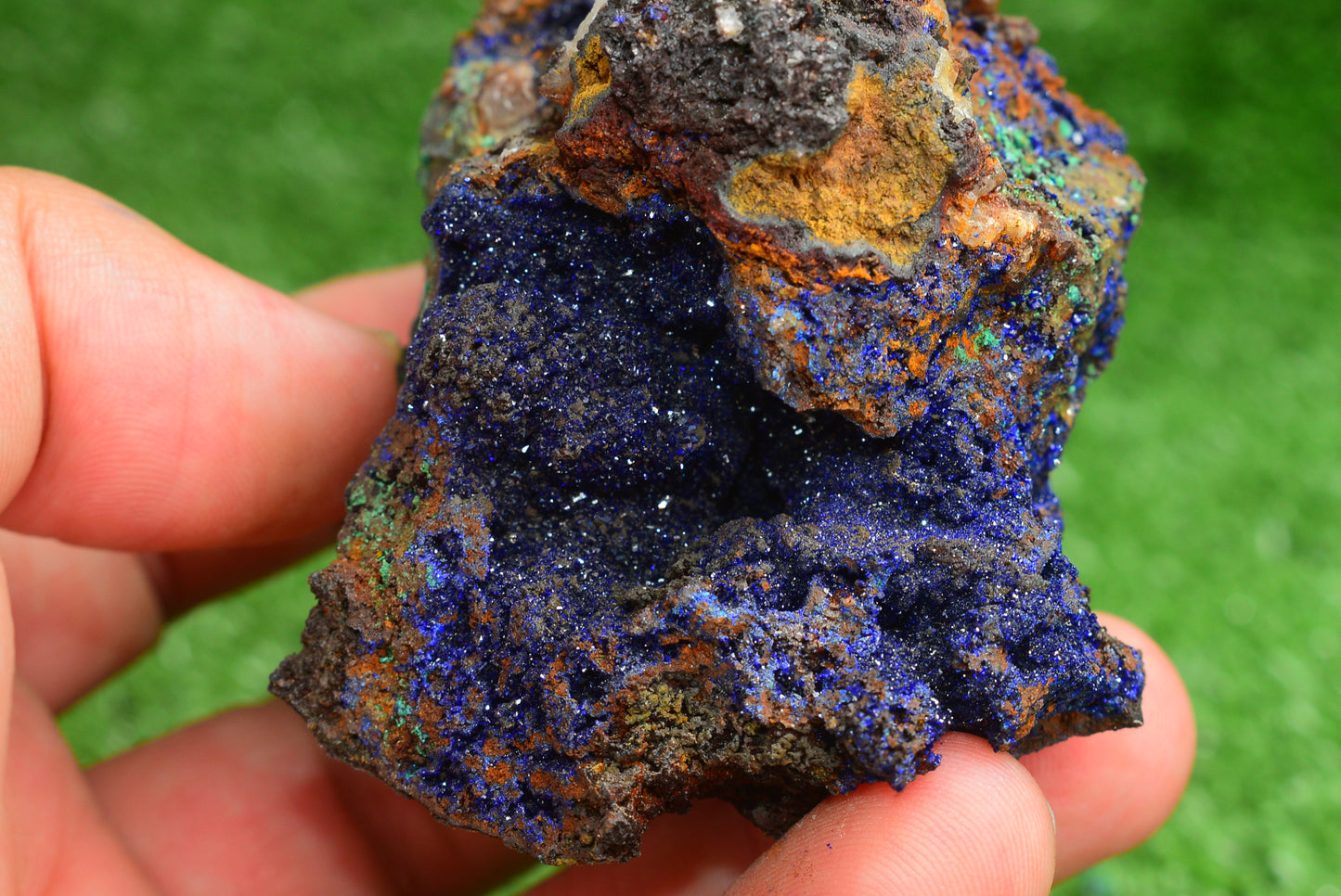 Azurite over Malachite Crystal from Morocco - Freeform Cluster Shape, Natural and Genuine - MeteoriteNwa.com
