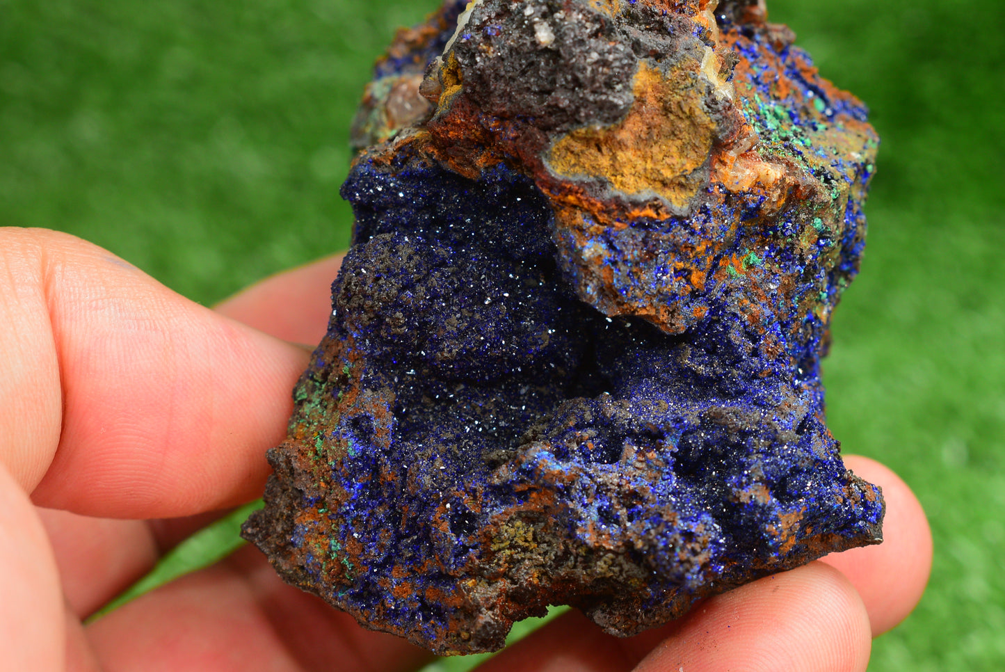 Azurite over Malachite Crystal from Morocco - Freeform Cluster Shape, Natural and Genuine - MeteoriteNwa.com
