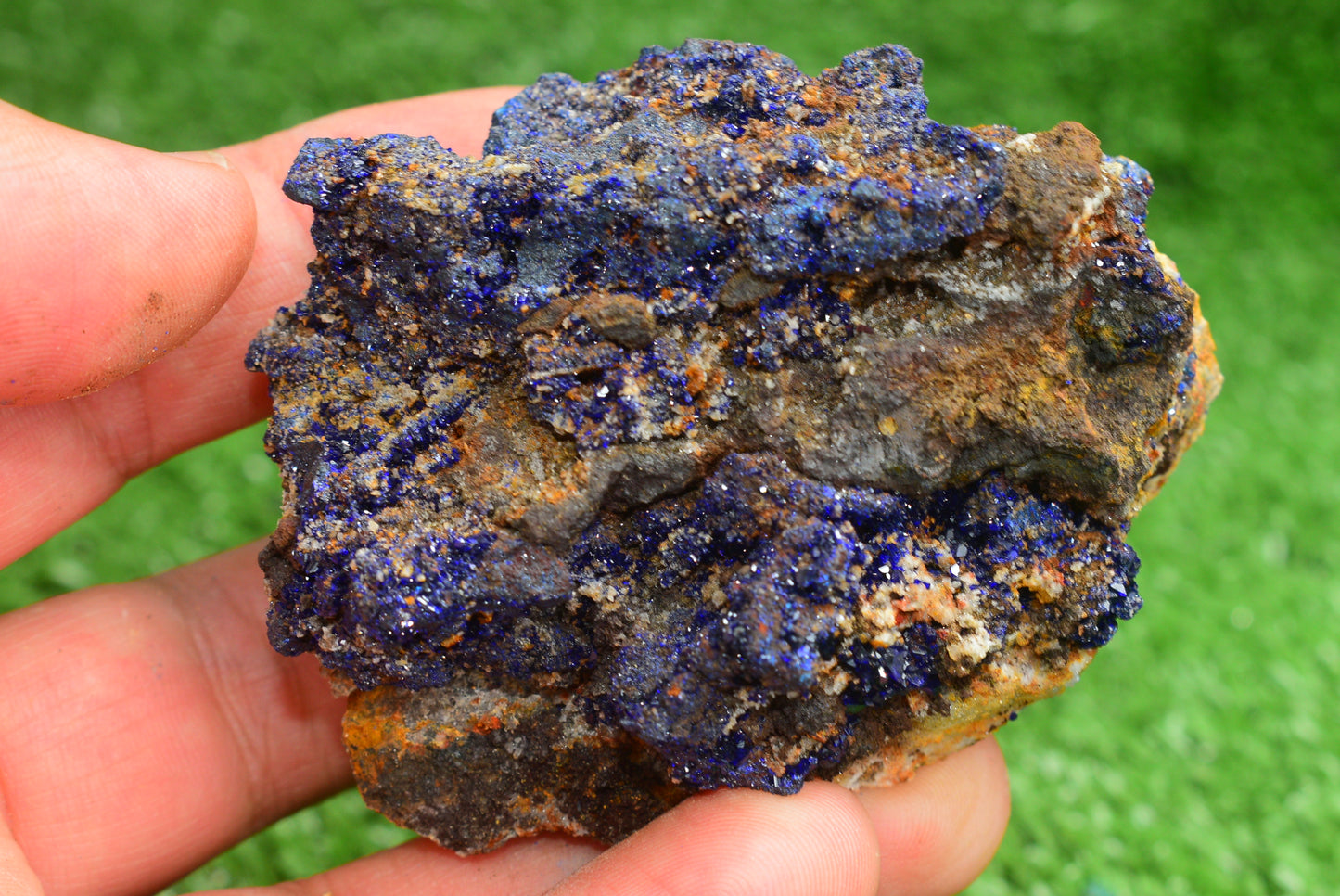 Azurite Crystal from Morocco - Freeform Cluster Shape, Natural and Genuine - MeteoriteNwa.com