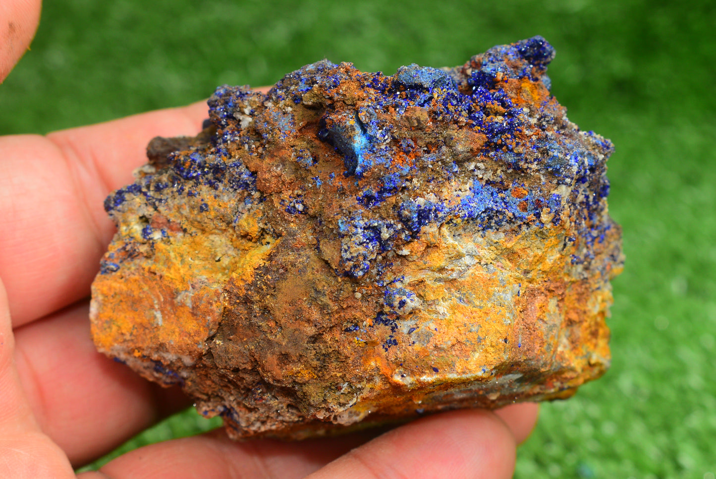Azurite Crystal from Morocco - Freeform Cluster Shape, Natural and Genuine - MeteoriteNwa.com