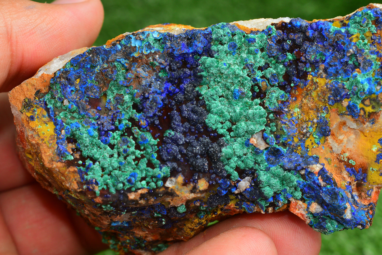 Azurite over Malachite Crystal from Morocco - Freeform Cluster Shape, Natural and Genuine - MeteoriteNwa.com