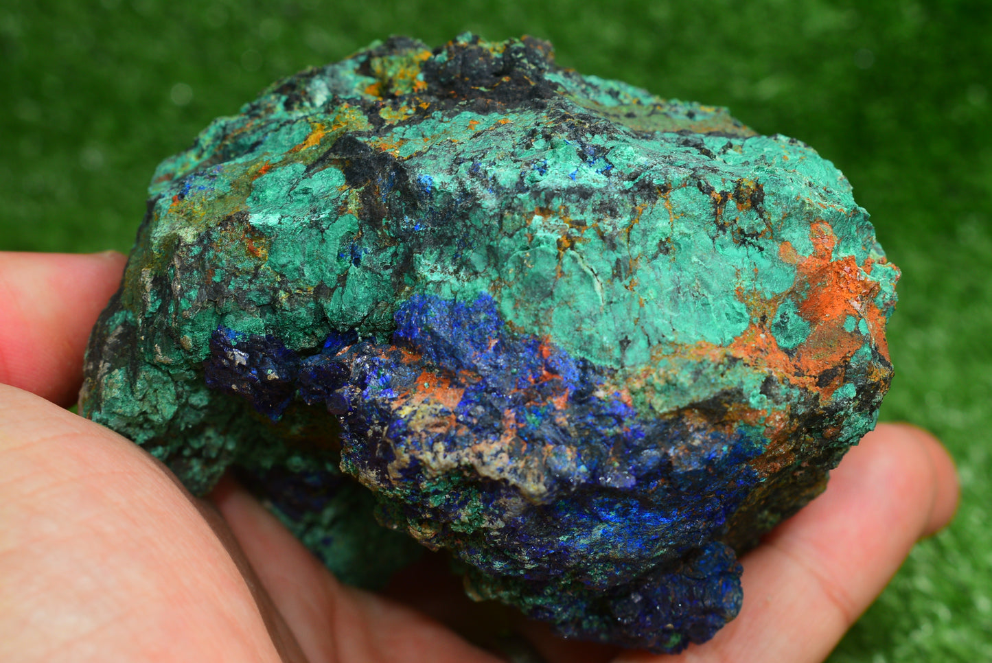 Azurite over Malachite Crystal from Morocco - Freeform Cluster Shape, Natural and Genuine - MeteoriteNwa.com