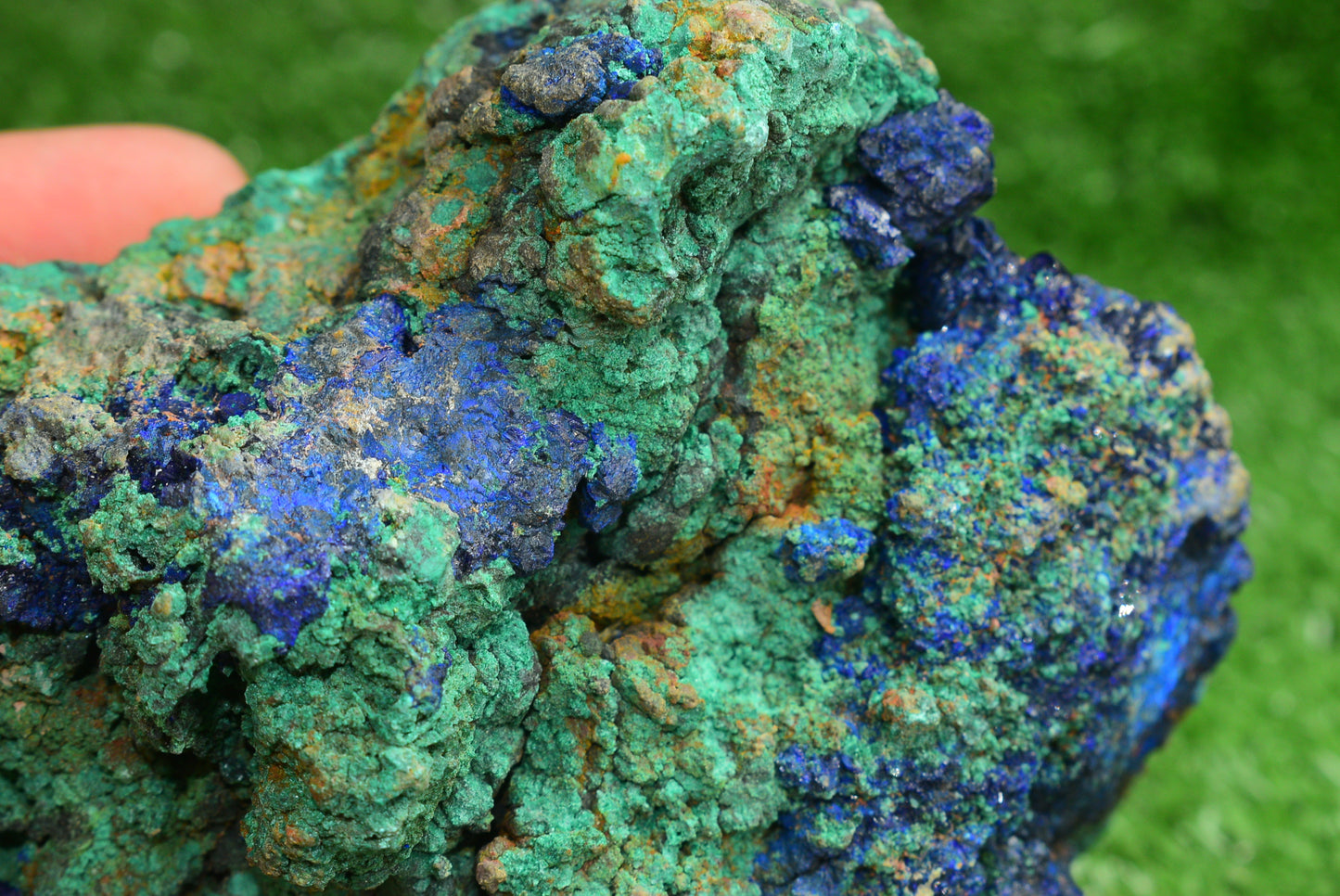 Azurite over Malachite Crystal from Morocco - Freeform Cluster Shape, Natural and Genuine - MeteoriteNwa.com