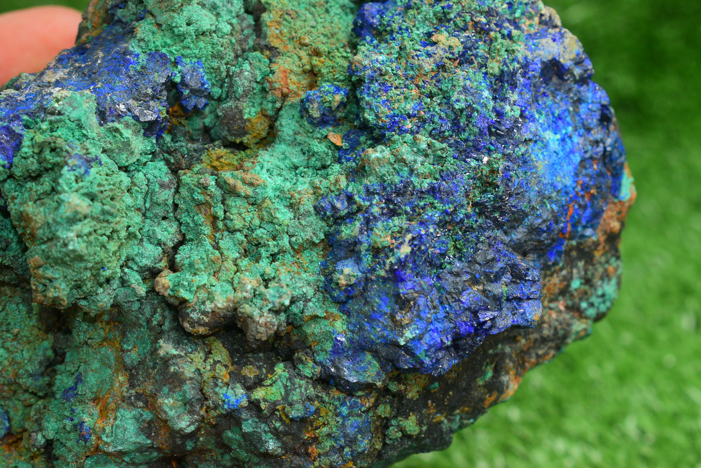 Azurite over Malachite Crystal from Morocco - Freeform Cluster Shape, Natural and Genuine - MeteoriteNwa.com