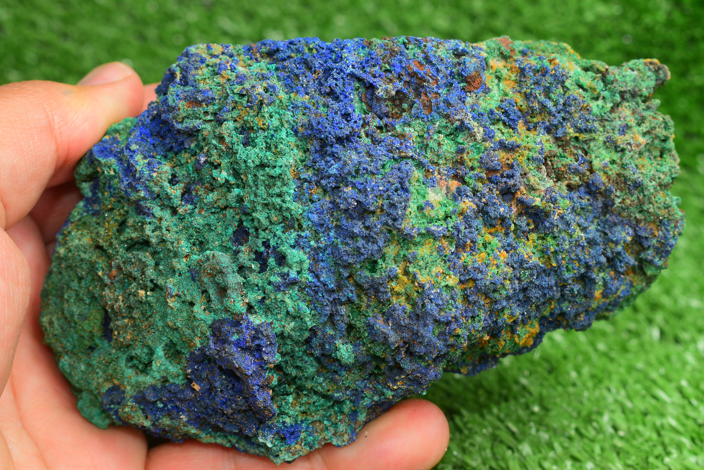 Azurite over Malachite Crystal from Morocco - Freeform Cluster Shape, Natural and Genuine - MeteoriteNwa.com