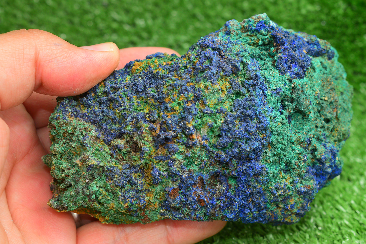 Azurite over Malachite Crystal from Morocco - Freeform Cluster Shape, Natural and Genuine - MeteoriteNwa.com