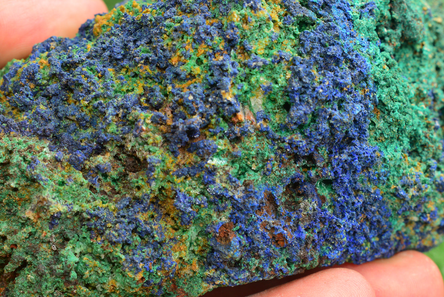 Azurite over Malachite Crystal from Morocco - Freeform Cluster Shape, Natural and Genuine - MeteoriteNwa.com
