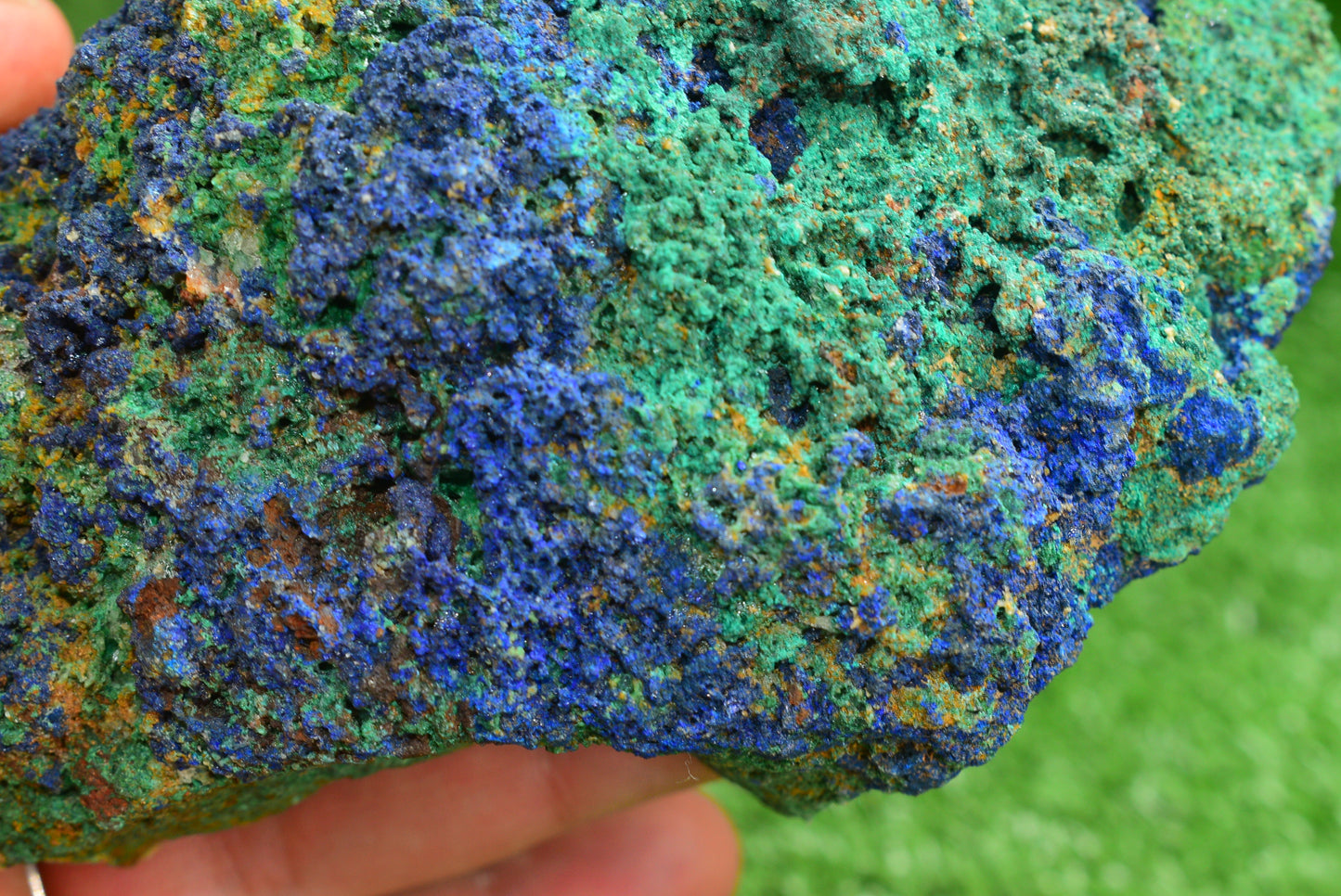 Azurite over Malachite Crystal from Morocco - Freeform Cluster Shape, Natural and Genuine - MeteoriteNwa.com