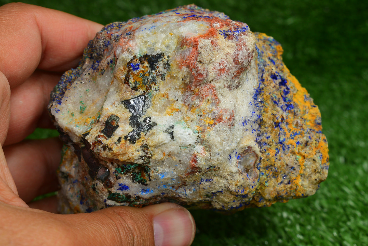 Azurite over Malachite Crystal from Morocco - Freeform Cluster Shape, Natural and Genuine - MeteoriteNwa.com