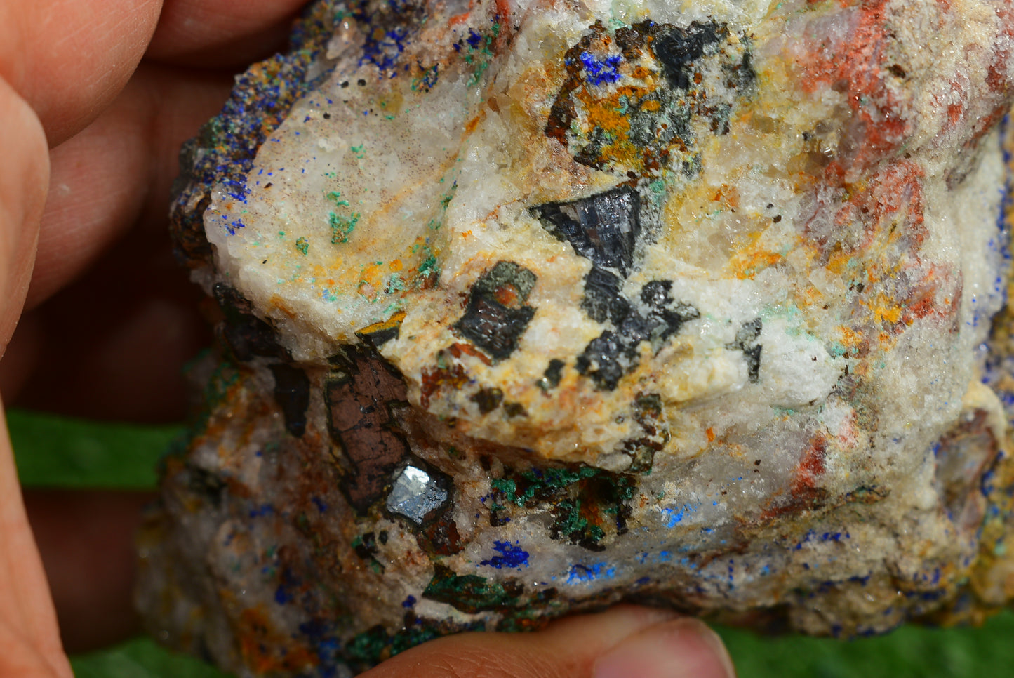 Azurite over Malachite Crystal from Morocco - Freeform Cluster Shape, Natural and Genuine - MeteoriteNwa.com
