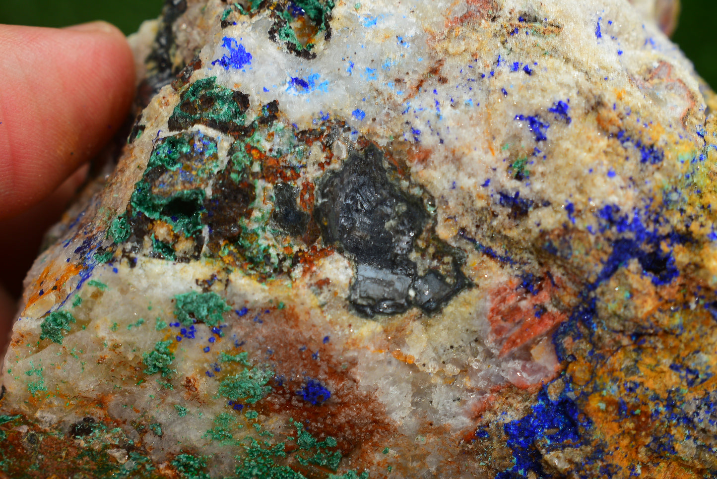 Azurite over Malachite Crystal from Morocco - Freeform Cluster Shape, Natural and Genuine - MeteoriteNwa.com
