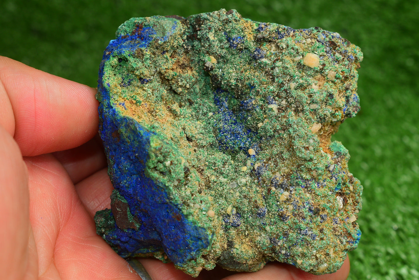 Azurite over Malachite Crystal from Morocco - Freeform Cluster Shape, Natural and Genuine - MeteoriteNwa.com