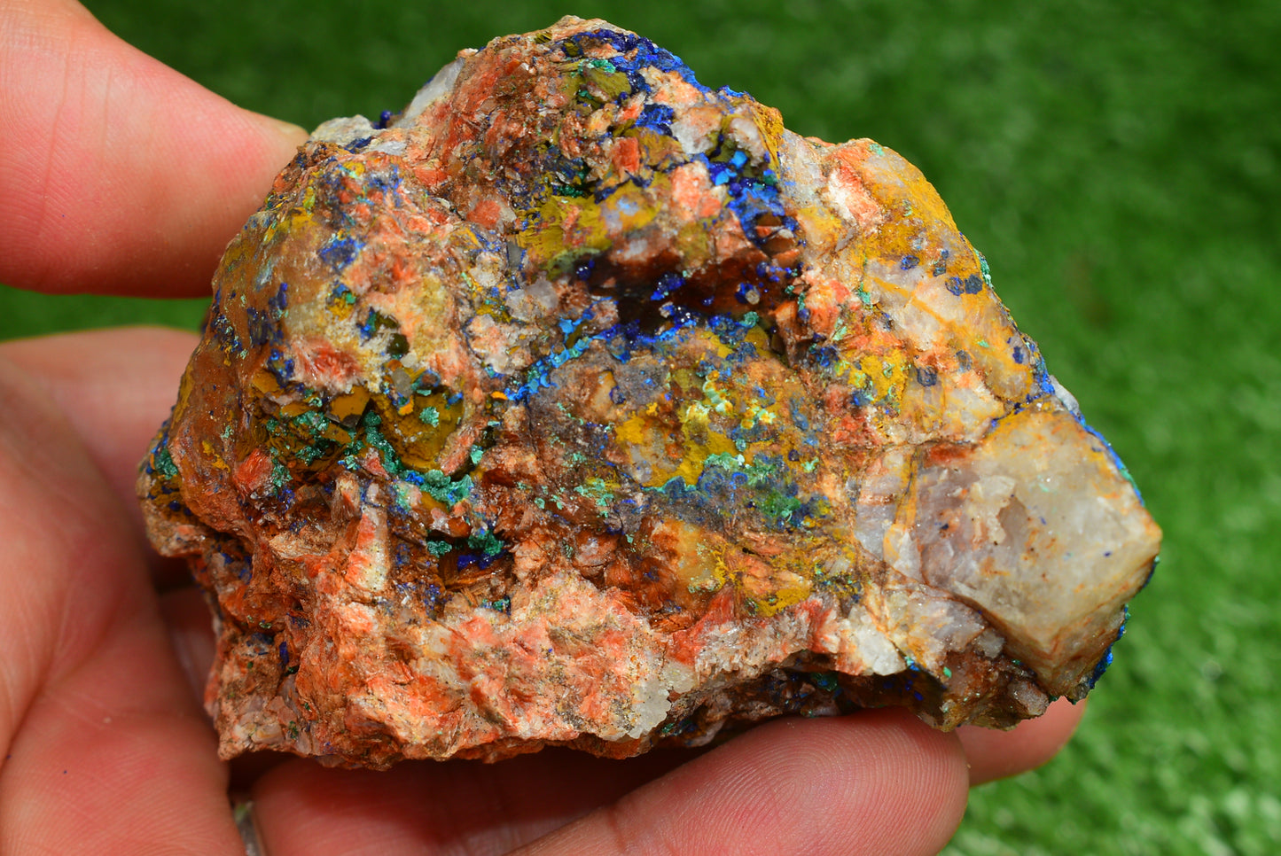Azurite over Malachite Crystal from Morocco - Freeform Cluster Shape, Natural and Genuine - MeteoriteNwa.com