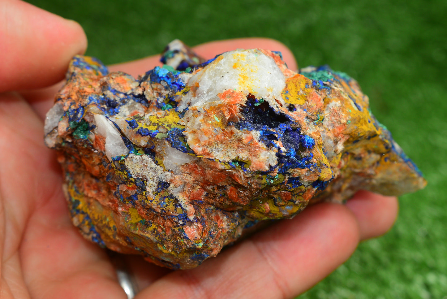 Azurite over Malachite Crystal from Morocco - Freeform Cluster Shape, Natural and Genuine - MeteoriteNwa.com