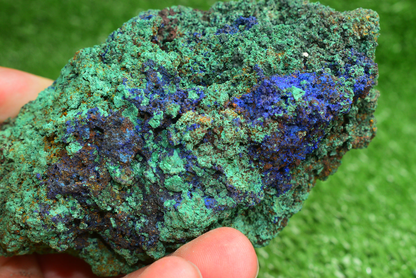 Azurite over Malachite Crystal from Morocco - Freeform Cluster Shape, Natural and Genuine - MeteoriteNwa.com