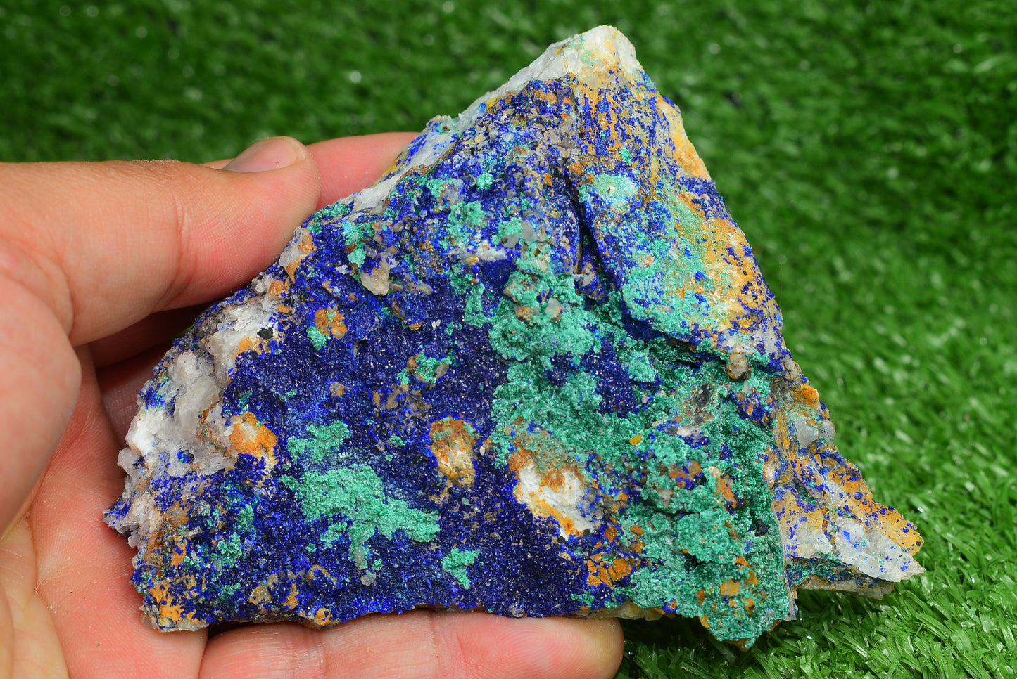 Azurite over Malachite Crystal from Morocco - Freeform Cluster Shape, Natural and Genuine - MeteoriteNwa.com