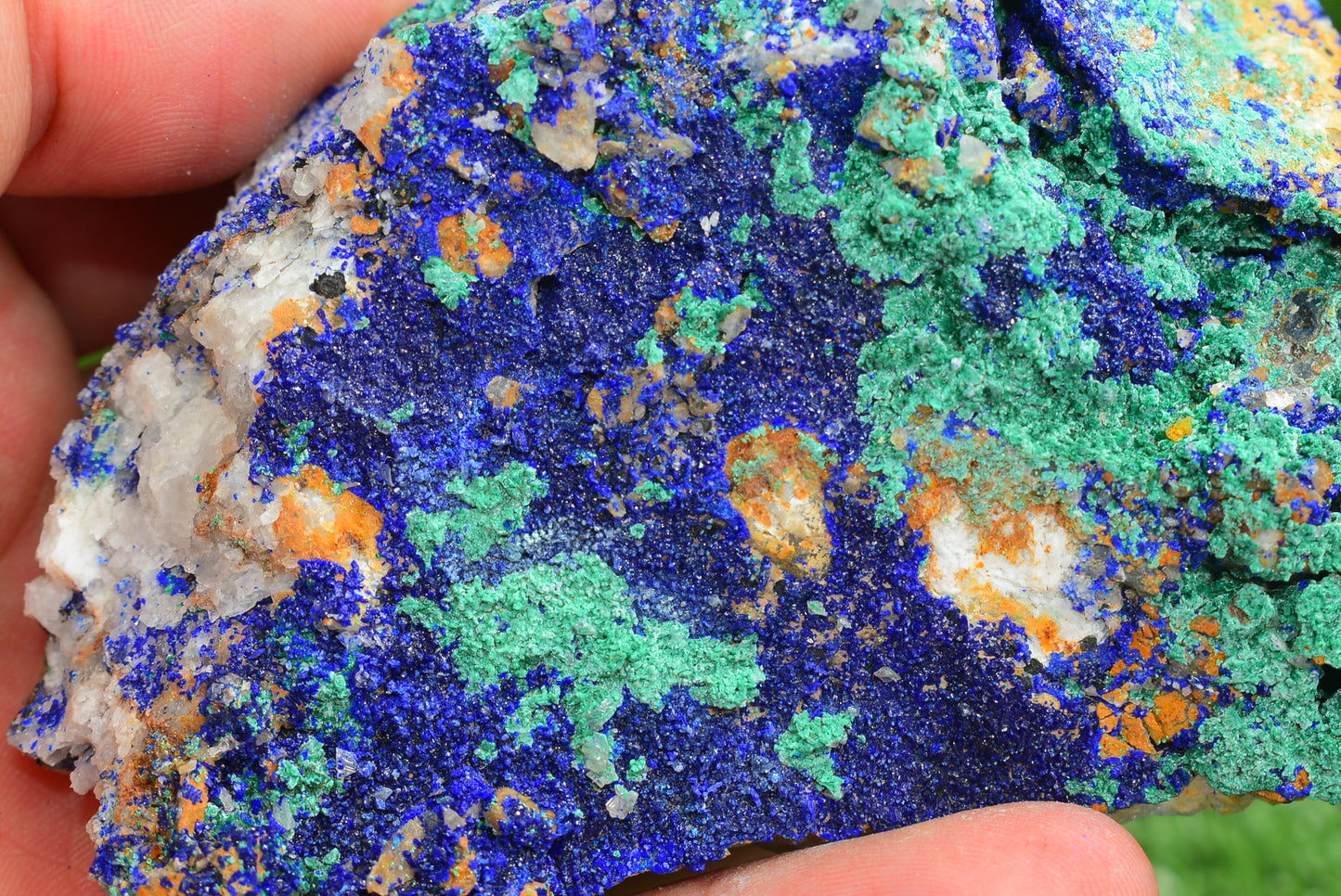 Azurite over Malachite Crystal from Morocco - Freeform Cluster Shape, Natural and Genuine - MeteoriteNwa.com