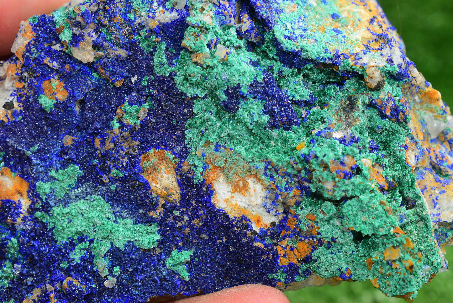 Azurite over Malachite Crystal from Morocco - Freeform Cluster Shape, Natural and Genuine - MeteoriteNwa.com