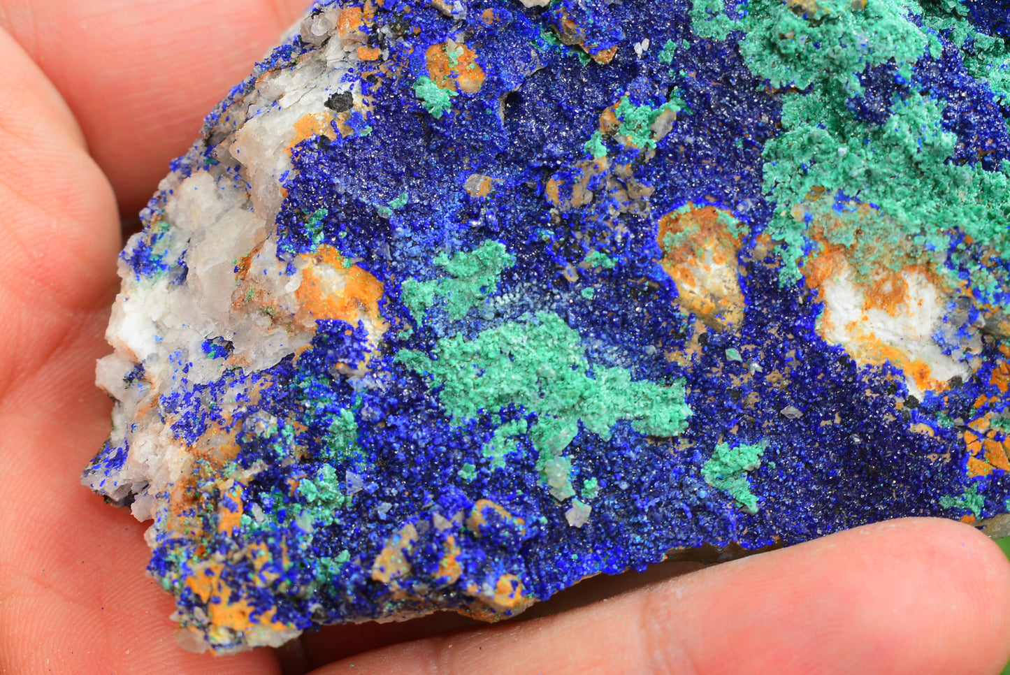 Azurite over Malachite Crystal from Morocco - Freeform Cluster Shape, Natural and Genuine - MeteoriteNwa.com