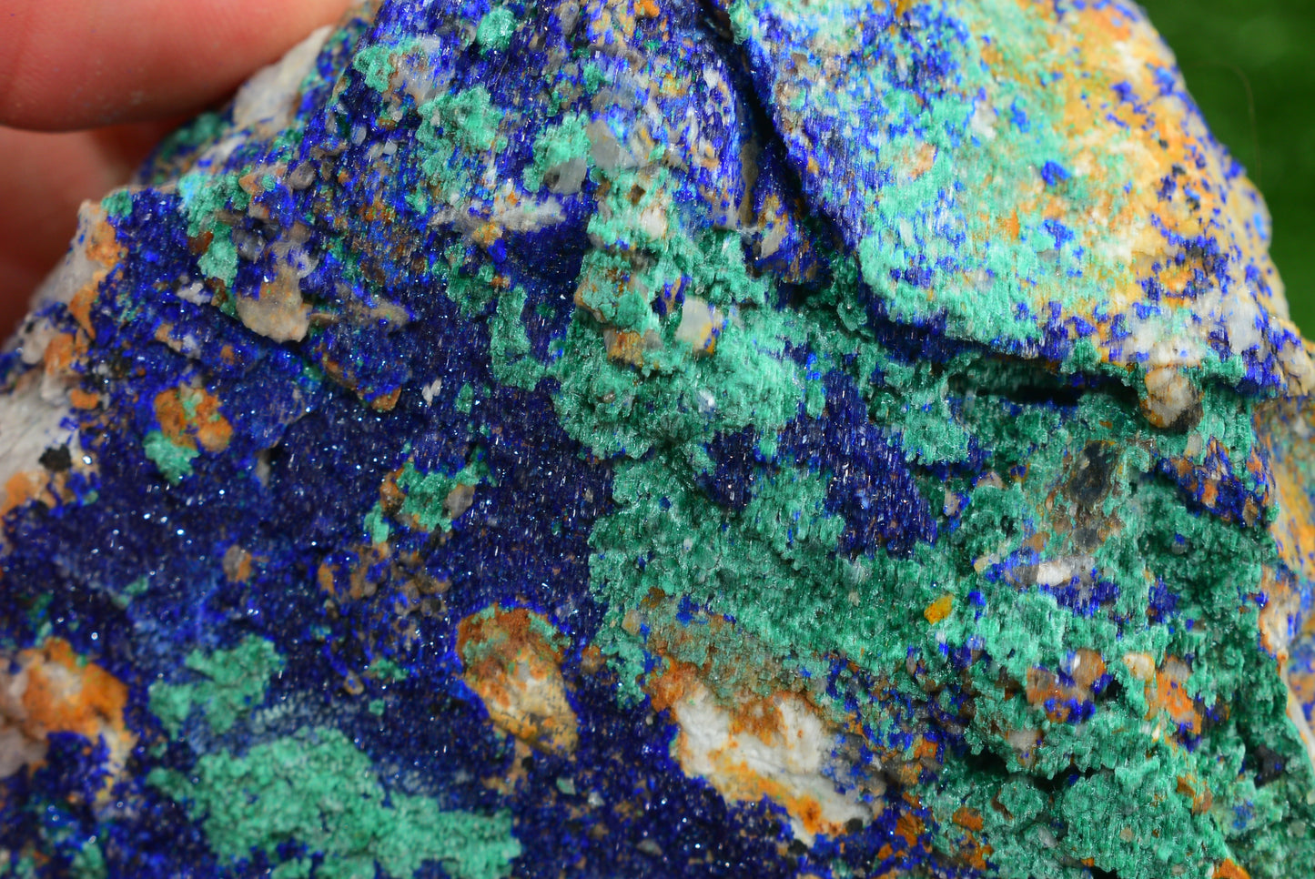 Azurite over Malachite Crystal from Morocco - Freeform Cluster Shape, Natural and Genuine - MeteoriteNwa.com