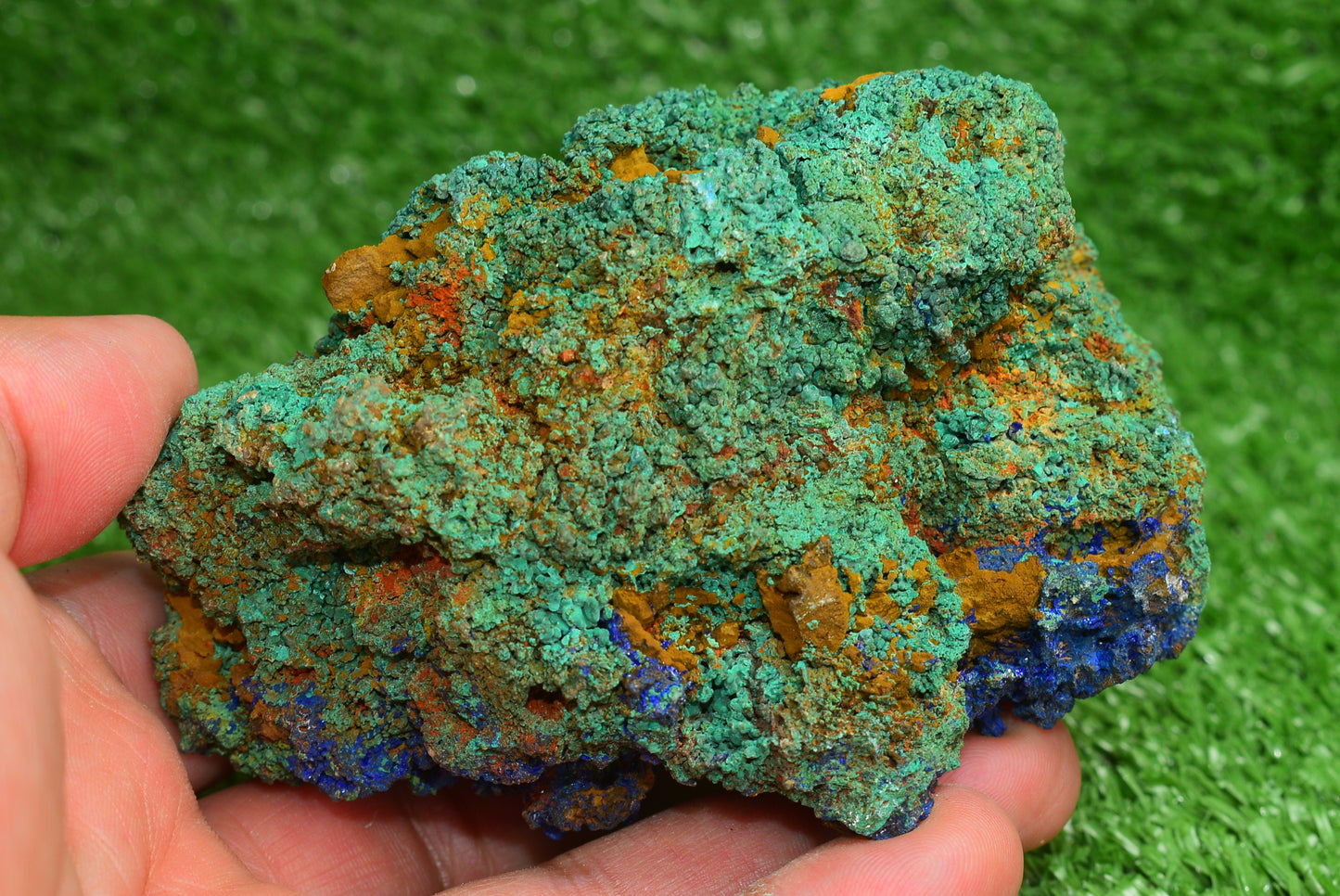 Azurite over Malachite Crystal from Morocco - Freeform Cluster Shape, Natural and Genuine - MeteoriteNwa.com