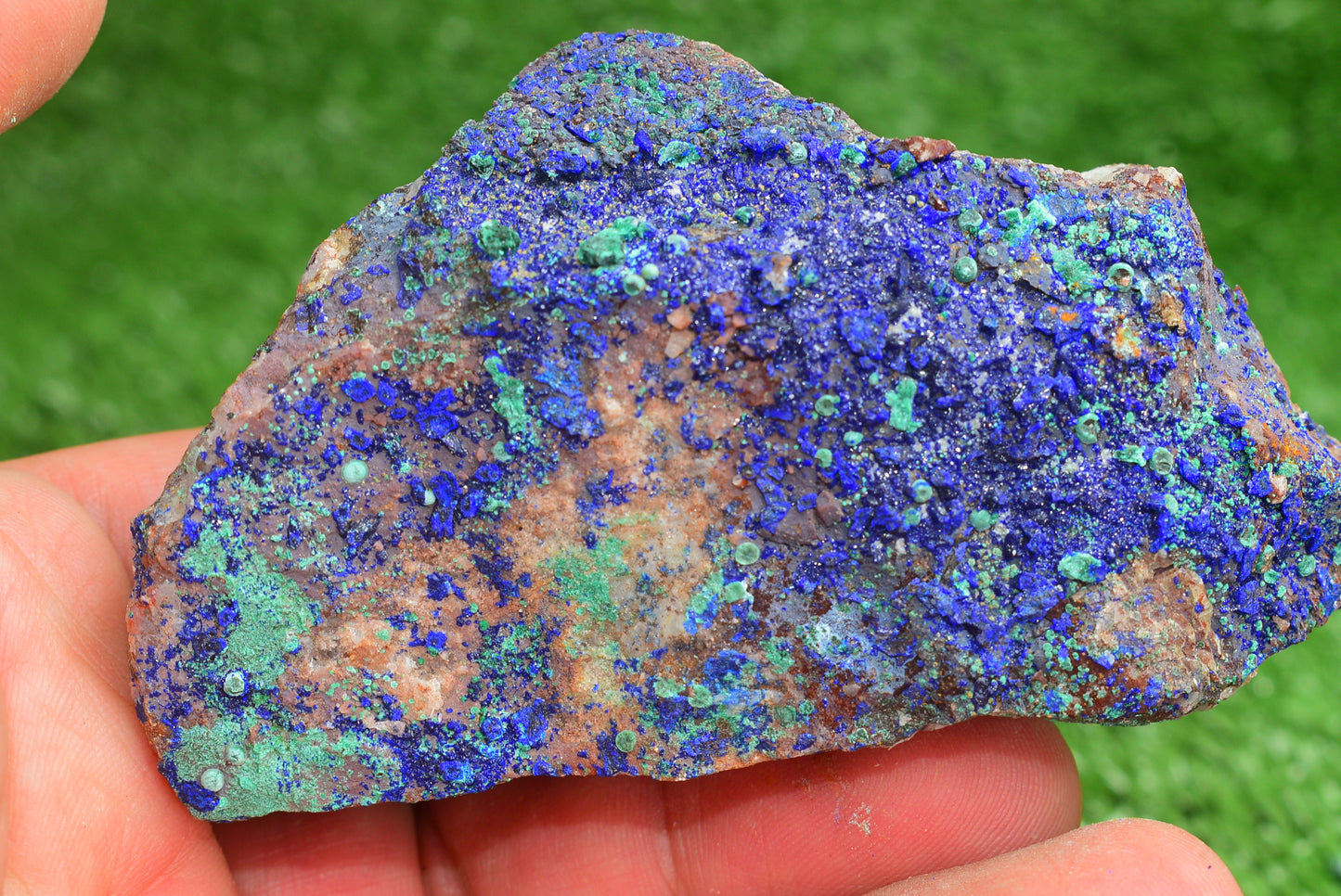 Azurite over Malachite Crystal from Morocco - Freeform Cluster Shape, Natural and Genuine - MeteoriteNwa.com