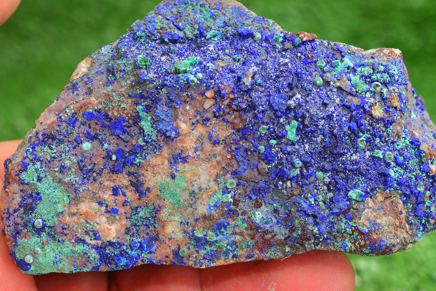 Azurite over Malachite Crystal from Morocco - Freeform Cluster Shape, Natural and Genuine - MeteoriteNwa.com