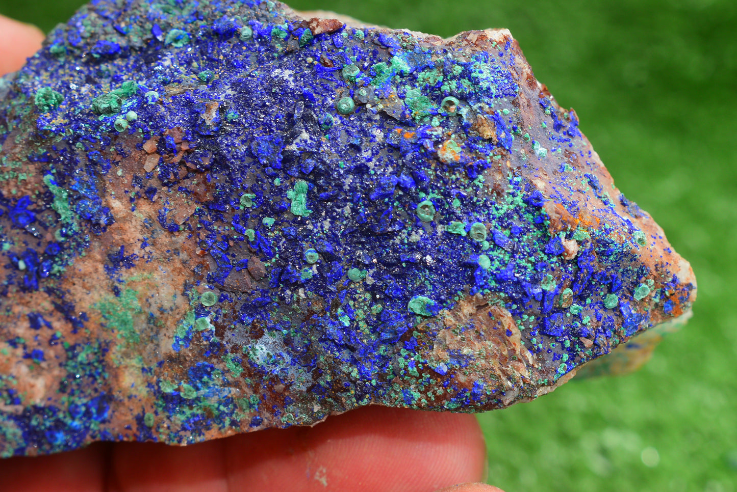Azurite over Malachite Crystal from Morocco - Freeform Cluster Shape, Natural and Genuine - MeteoriteNwa.com