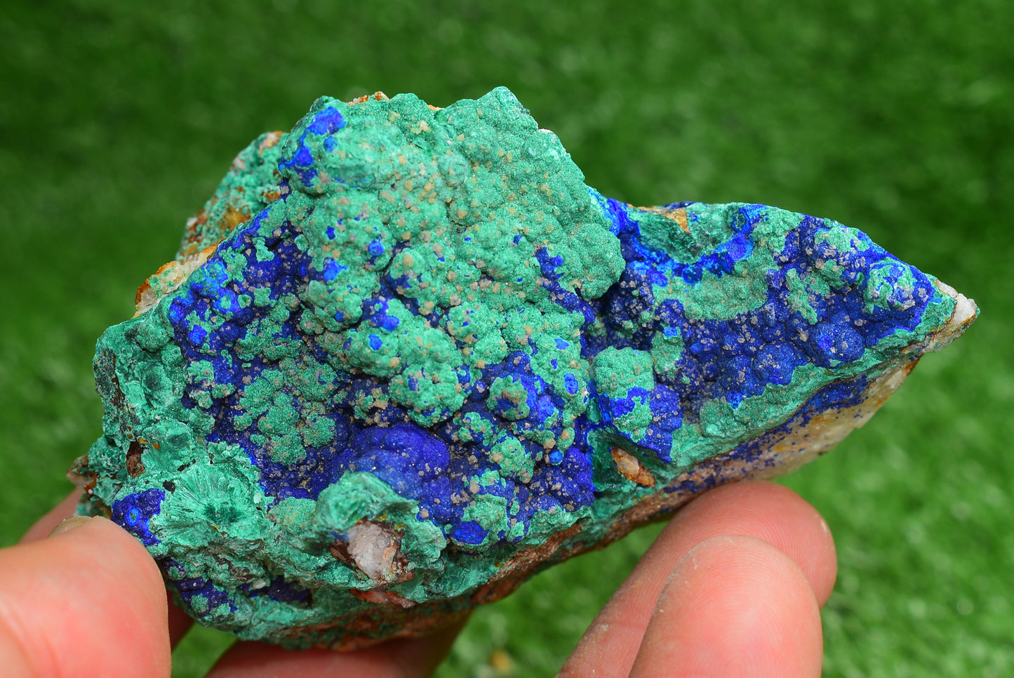 Azurite over Malachite Crystal from Morocco - Freeform Cluster Shape, Natural and Genuine - MeteoriteNwa.com