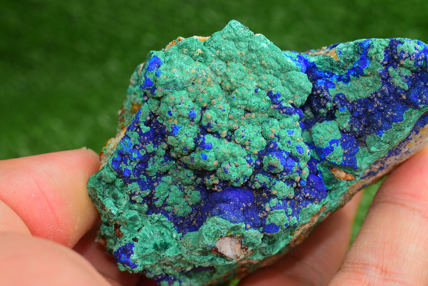 Azurite over Malachite Crystal from Morocco - Freeform Cluster Shape, Natural and Genuine - MeteoriteNwa.com