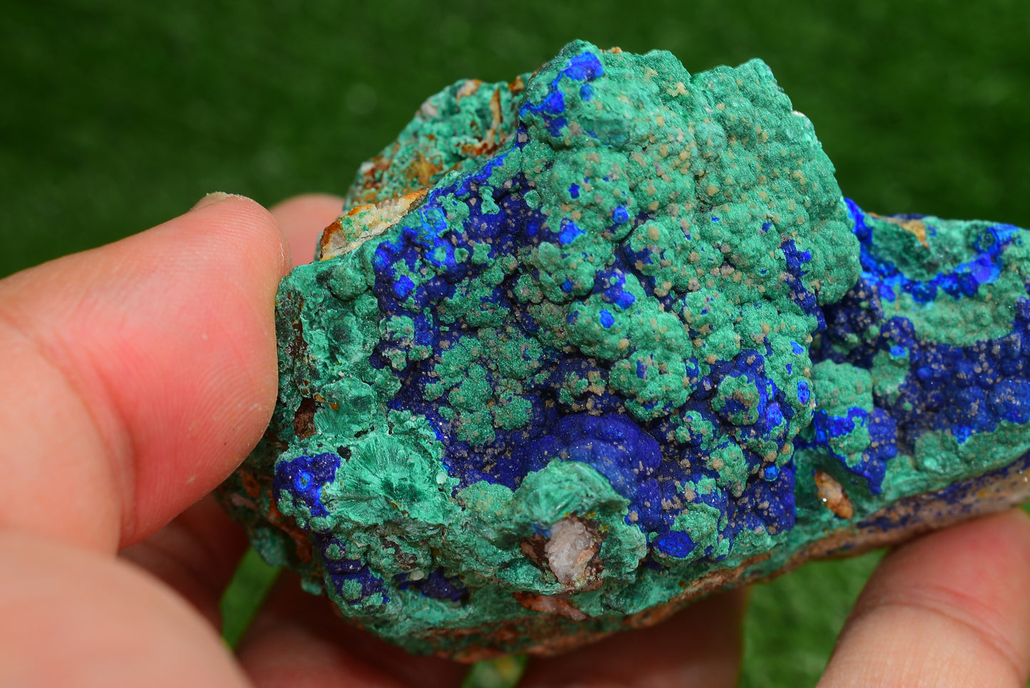 Azurite over Malachite Crystal from Morocco - Freeform Cluster Shape, Natural and Genuine - MeteoriteNwa.com