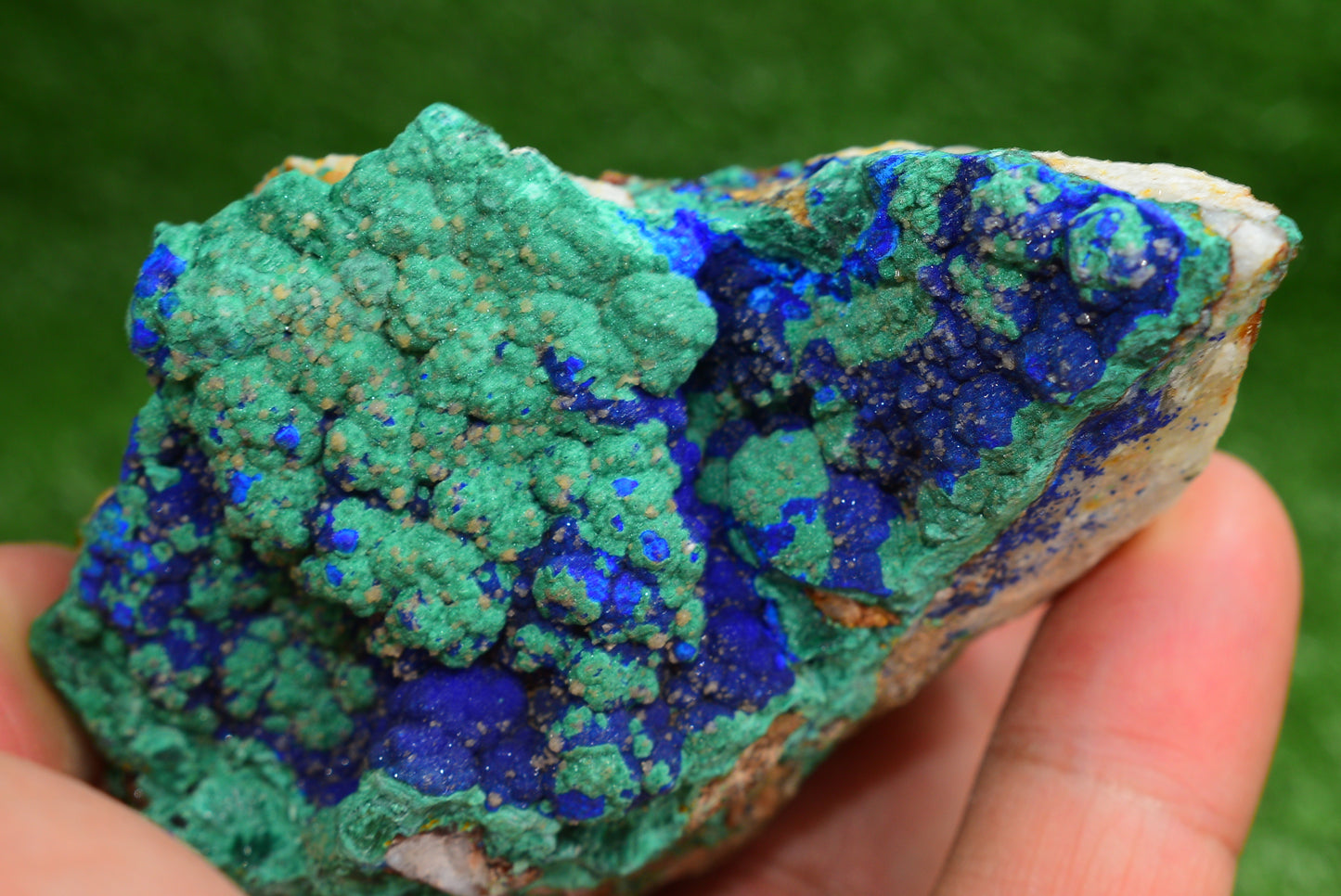 Azurite over Malachite Crystal from Morocco - Freeform Cluster Shape, Natural and Genuine - MeteoriteNwa.com