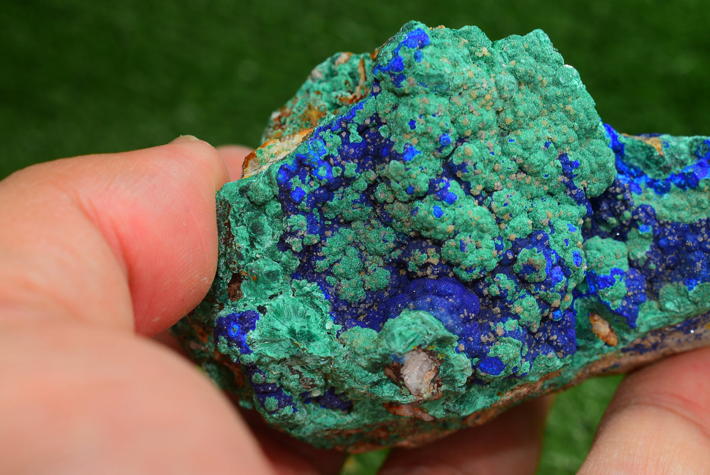 Azurite over Malachite Crystal from Morocco - Freeform Cluster Shape, Natural and Genuine - MeteoriteNwa.com
