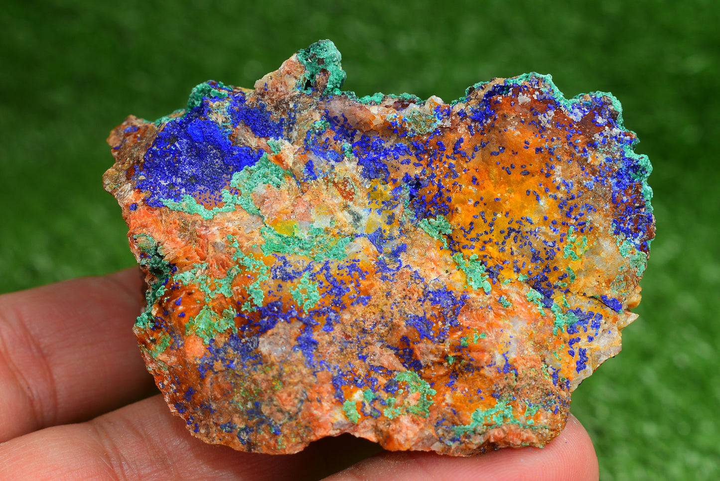 Azurite over Malachite Crystal from Morocco - Freeform Cluster Shape, Natural and Genuine - MeteoriteNwa.com