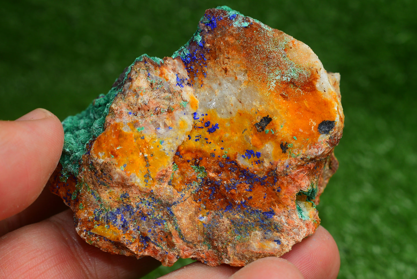 Azurite over Malachite Crystal from Morocco - Freeform Cluster Shape, Natural and Genuine - MeteoriteNwa.com