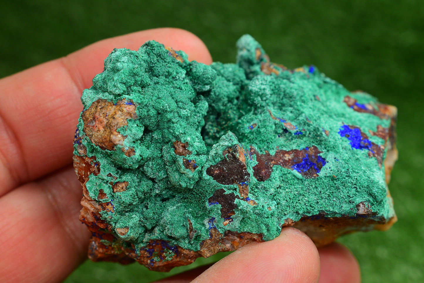 Azurite over Malachite Crystal from Morocco - Freeform Cluster Shape, Natural and Genuine - MeteoriteNwa.com