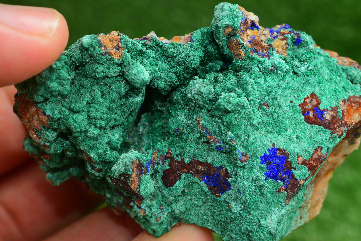 Azurite over Malachite Crystal from Morocco - Freeform Cluster Shape, Natural and Genuine - MeteoriteNwa.com
