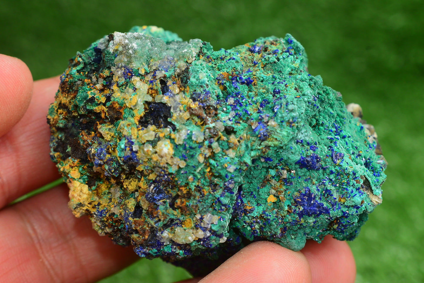 Azurite over Malachite Crystal from Morocco - Freeform Cluster Shape, Natural and Genuine - MeteoriteNwa.com