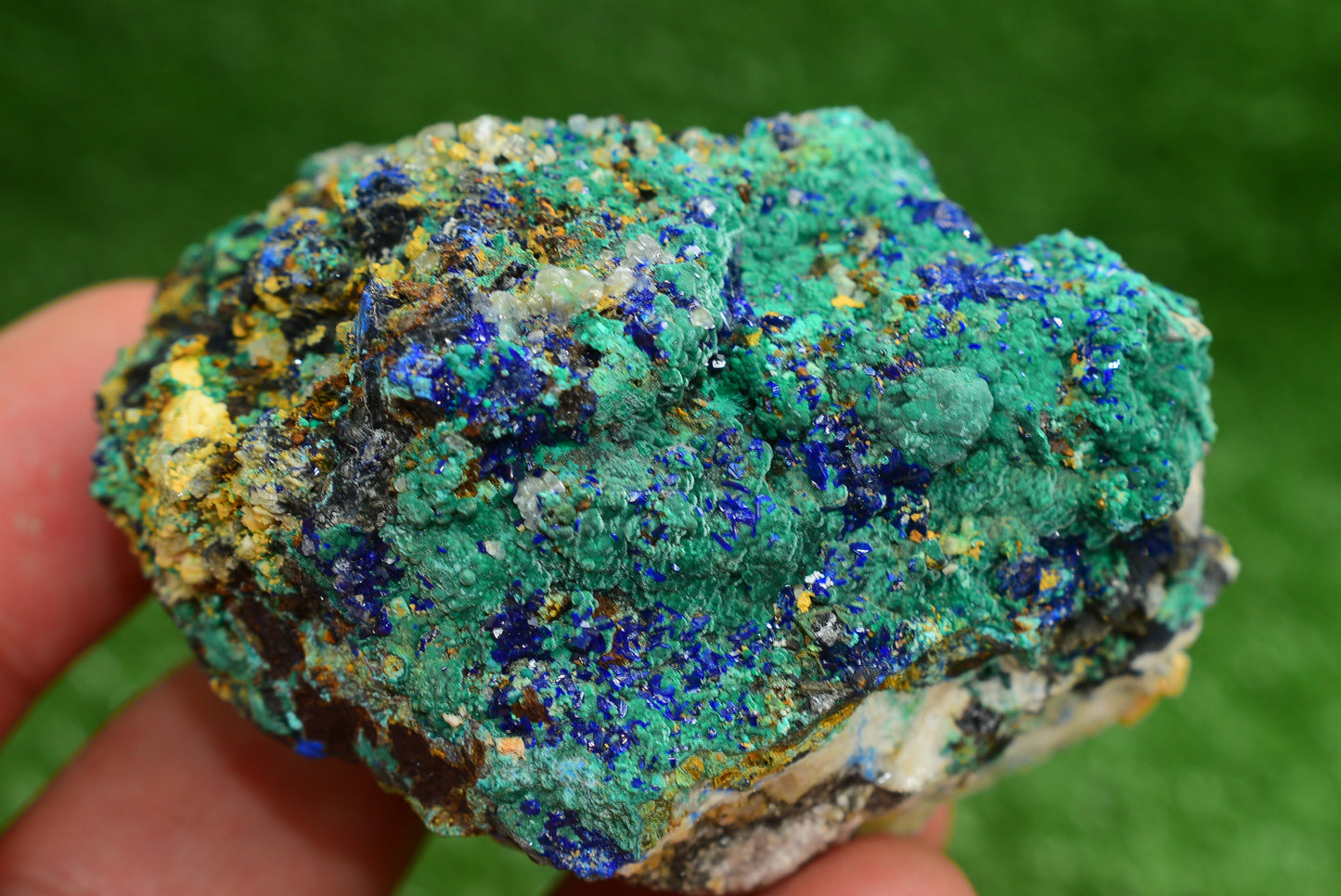 Azurite over Malachite Crystal from Morocco - Freeform Cluster Shape, Natural and Genuine - MeteoriteNwa.com