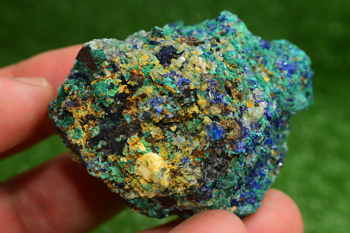 Azurite over Malachite Crystal from Morocco - Freeform Cluster Shape, Natural and Genuine - MeteoriteNwa.com