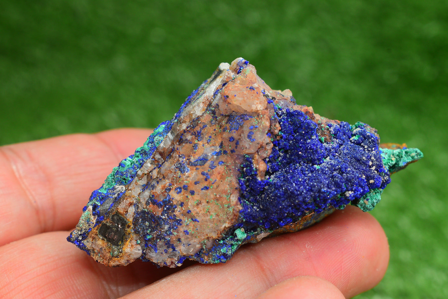 Azurite over Malachite Crystal from Morocco - Freeform Cluster Shape, Natural and Genuine - MeteoriteNwa.com