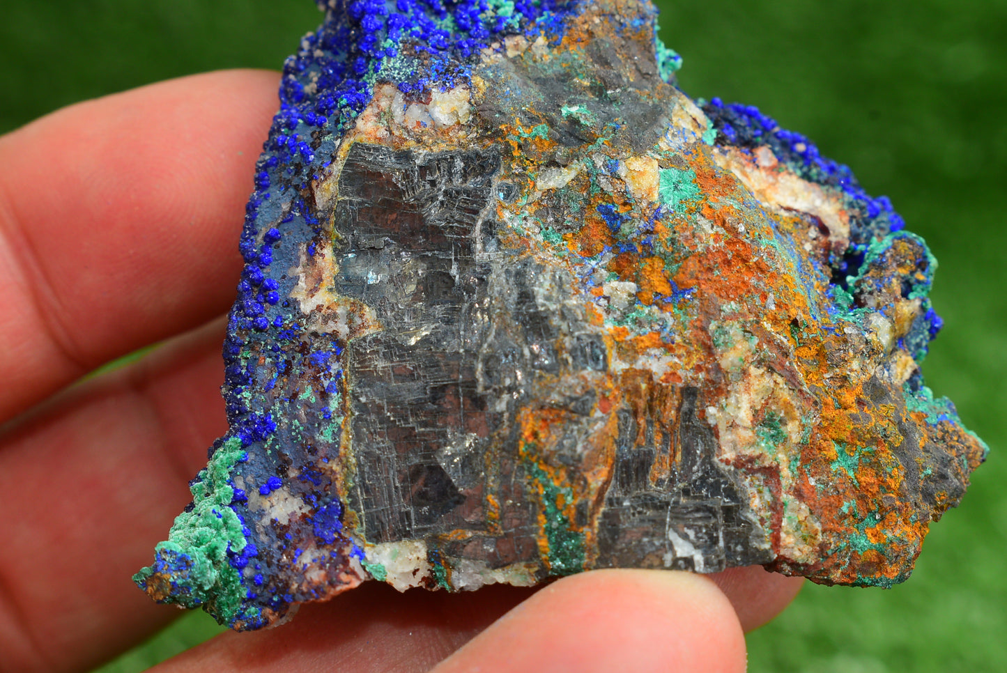 Azurite over Malachite Crystal from Morocco - Freeform Cluster Shape, Natural and Genuine - MeteoriteNwa.com